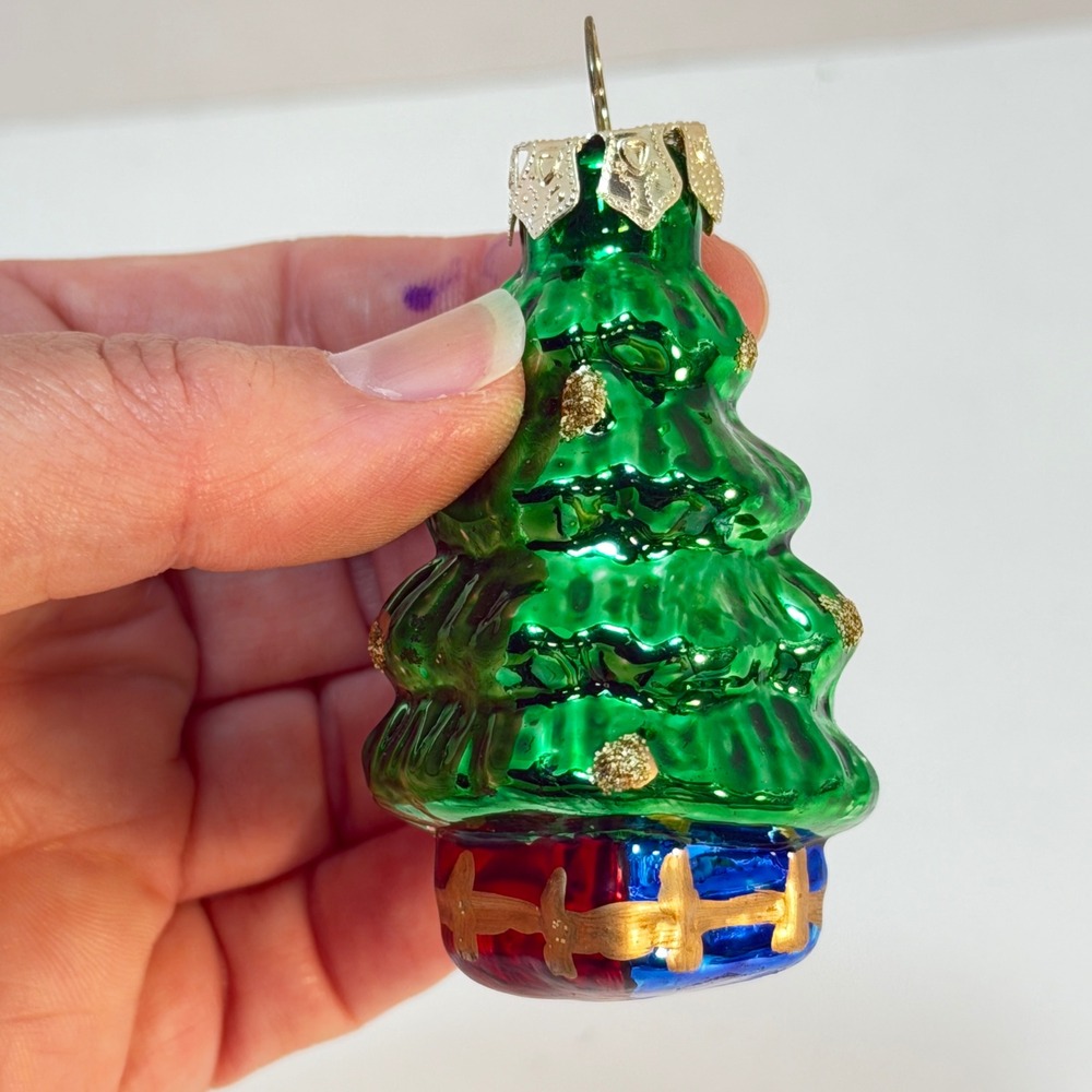Thomas Pacconi Blown Glass Christmas Tree Ornament Museum SeriesGreen Vintage
